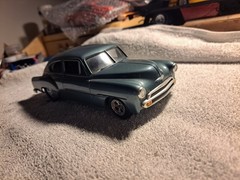 Green Custom Coupe Model Car w/ Exposed Engine, Used