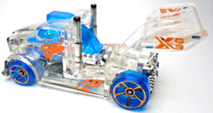 2017 HOT WHEELS X-RAYCERS RIG STORM CLEAR 2 3/4″ DIECAST SEMI CAB W BLUE ORANGE