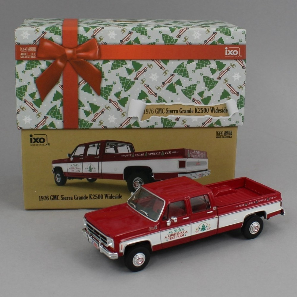 IXO Model Cars 1976 GMC Sierra Grande K2500 Wideside St. Nick’s Tree Farm