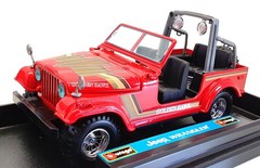 Burago 1/24 Scale Model Car 5007 – Jeep Wrangler “Golden Hawk” – Red