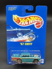 1995 Hot Wheels CHROME 57 CHEVY 5 Spoke #442 Silver Series 3/4 MANY MORE HERE