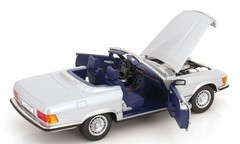 KK SCALE MODELS MERCEDES BENZ SL-CLASS 450SL (R107) CABRIOLET 1985 SILVER 1/12