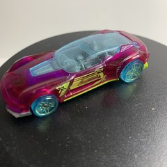 2015 HOT WHEELS GAZELLA GT SEE THRU PURPLE 1:64 DIECAST CAR WITH BLUE & YELLOW
