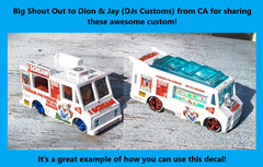 Clear Waterslide Decal for Hot Wheels Ice Cream Truck Quick Bite I SCREAM Clown