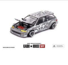 MINI GT x KAIDO HOUSE HONDA CIVIC EF KAIDO MANGA V1 1/64 DIECAST SILVER,NEW.