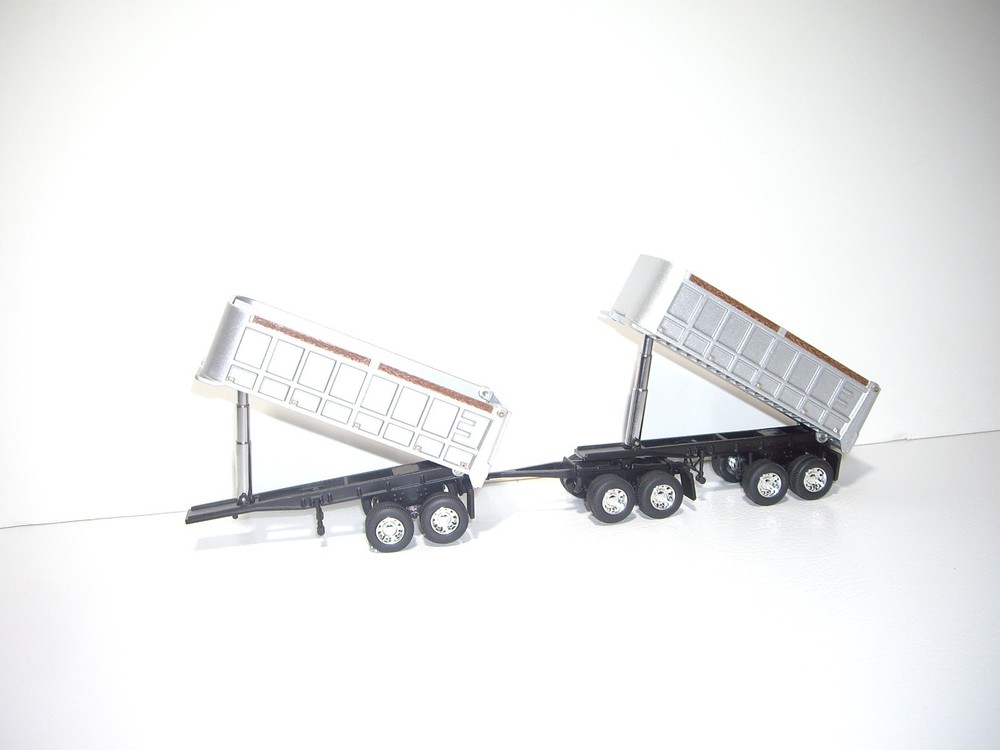 DCP FIRST GEAR 1/64 2-22′ DUAL TANDEM AXLE DUMP TRAILERS WITH TANDEM AXLE DOLLY