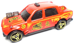 2022 HOT WHEELS TIME ATTAXI #23 RED 1:64 DIECAST 2 3/4″ CAR WITH YELLOW & BLACK