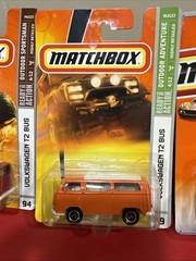 Lot Of 4 Matchbox Volkswagen T2 Bus – green/camo ,red, orange Outdoor Sportsman