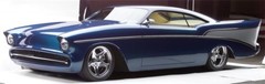 57 Chevy Classic Custom Concept Hot Rod Race55Promo Car Carousel BLU 124 118 112