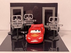 Disney Cars on the Road Custom Lights Out Display Set McQueen + 3D Printed Parts
