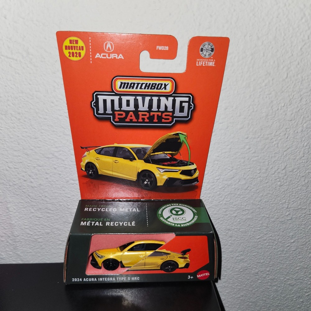 2026 Matchbox Moving Parts 2024 Acura Integra Type S HRC Yellow Fast Ship