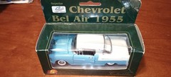 NIP Chevrolet Superior Bel Air 1955 Heavy Gauge Diecast Model Car Pull Back NOS
