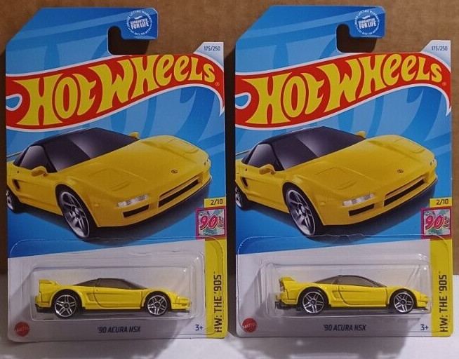 HOT WHEELS ’90 Acura NSX 176/250 HW The ’90s’ Diecast Lot of 2 Cars