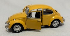 RMZ City Volkswagen Beetle Yellow Die Cast Pull Back Racer Scale 1:32 #5017 EUC