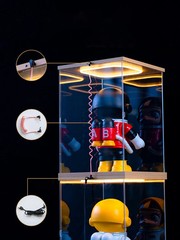 Stackable Acrylic Display Case with Ring LED Lights for Action Figure Car Models