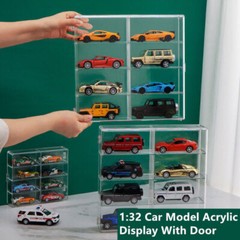 1:32 Car Model Storage Box Case Display Shelf Acrylic Dustproof Door Waterproof
