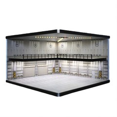 Diorama 1/64 Diecast Car Garage Model LED Lighting Parking Lot Display Case US