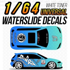 1/64 NO GOOD RACING SHARK Custom White Toner WaterSlide Decal for Hot Wheels