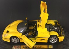 Vintage Maisto 1995 Ferrari F50 Special Edition 1:18 Scale Yellow EUC Hardtop