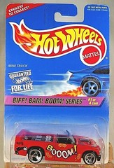 1997 Vintage Hot Wheels #541 Biff! Bam! Boom! Series 1/4 MINI TRUCK Red w/3Spoke