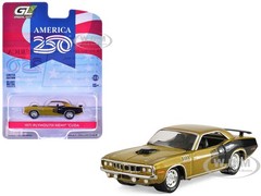 1971 PLYMOUTH HEMI CUDA GOLD “AMERICA 250” 1/64 DIECAST BY GREENLIGHT 28180 D