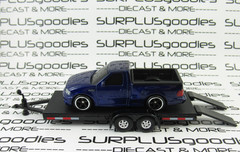 Hot Wheels 1:64 LOOSE Track Day: 1999 ’99 FORD F-150 SVT LIGHTNING w/Trailer BLU