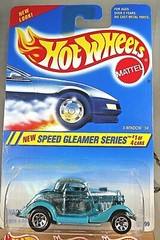 1995 Hot Wheels #312 Speed Gleamer Series 1/4 3-WINDOW ’34 Aqua w/Chrome 7 Spoke