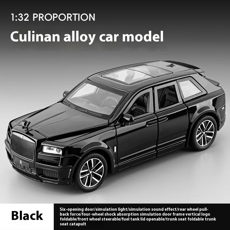 1:32 Rolls Royce Cullinan Alloy Car Model With Light Sounds Children’s Toys