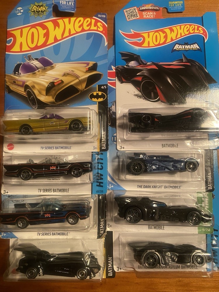 Hot Wheels TV /Movie Batmobiles Set of 8 1:64 Scale Diecast