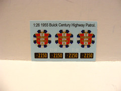 California Highway Patrol TV Show 1/26 Water Decals fit on “55 Maisto Buick Read