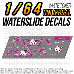 1/64 Scale HELLO KITTY DRIFT White Toner Universal WaterSlide Decals for Hot