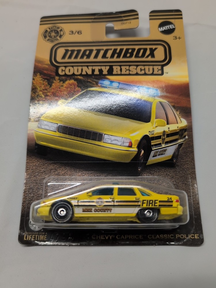 MATCHBOX County Rescue 3/6 CHEVY CAPRICE CLASSIC FIRE CHIEF NIP