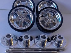 #200206 1/24 SCALE CHROME WHEELS & TIRES FOR JADA JUST TRUCKS 1969 CHEVY C-10.