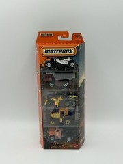 Matchbox MBX Construction 5 pack Tractor, Dump Truck and scraper, grinder, Plow