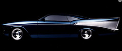 57 Chevy Classic Custom Concept Hot Rod Race55Promo Car Carousel BLU 124 118 112