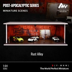 Diorama 1/64 Post-Apocalyptic Garage Model LED Parking Lot Display Case Building