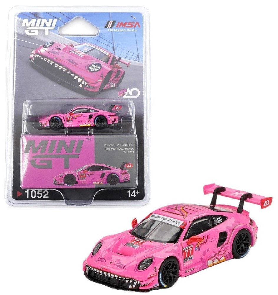Mini GT 1:64 Porsche 911 GT3 R #77 AO Racing 2024 IMSA Road America MGT01052