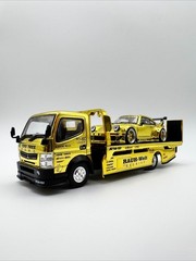 Pop Race XCartoys HEC Beijing 1/64 RWB 930 Gold Set Ltd 300 Truck Transporter