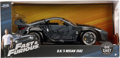 Jada Toys Fast & Furious 1:24 D.K.’S Nissan 350Z Die-Cast Car, Grey and Black