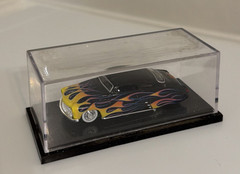 HOT WHEELS 100% DEBBIE CHISHOLM MEMORIAL BLACK 49 MERC With FLAMES & REAL RIDERS