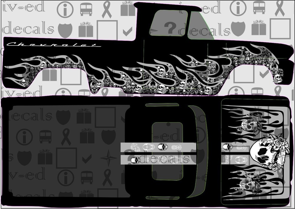 62 chevy #254 1/64 WHITE TONER Waterslide Decal for Hot