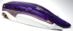 2011 HOT WHEELS LOW FLOW HW TRANSIT PURPLE WHITE 1:64 DIECAST 3 3/8″ BUS ORANGE