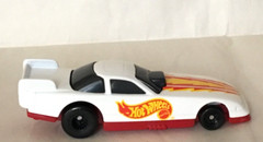 Mattel Hot Wheels Logo Race Car White w/Red & Orange Accents 1993