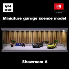 Diorama 1:64 Garage Scene Model with LED Lighting Parking Lot Display Case US