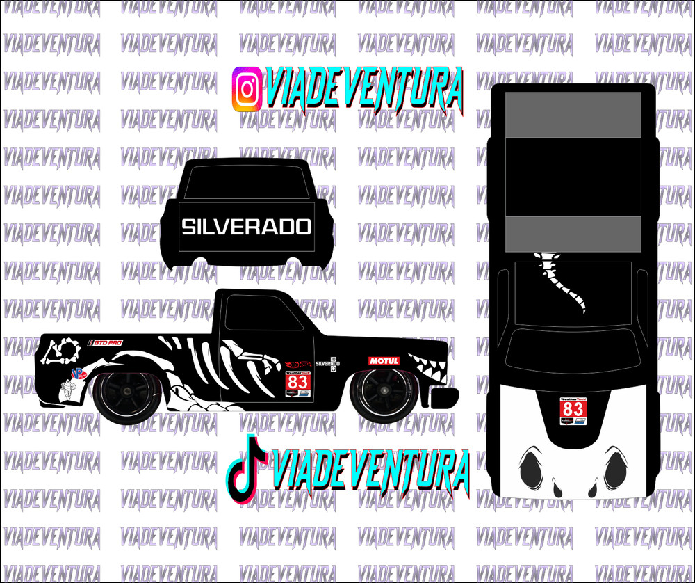 Bone Dino 1/64 83 Silverado WHITE TONER Universal Waterslide Decal for Hot