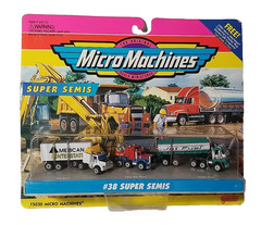 1994 Micro Machines 75030 #38 SUPER SEMIS Box Semi, Semi Tow Truck, Tanker Truck