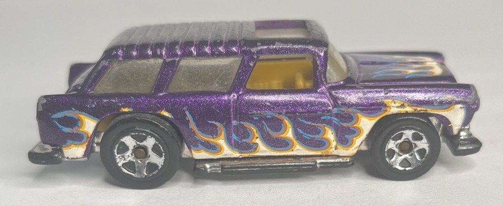 2013 Hot Wheels Classic ‘69 Chevy Nomad Purple Yellow Flames HW Showroom~GJ