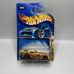 2003 HOT WHEELS YELLOW SIDE-SPITTER 4/5 CRAZY CLOWNS #098 CREASED CARD