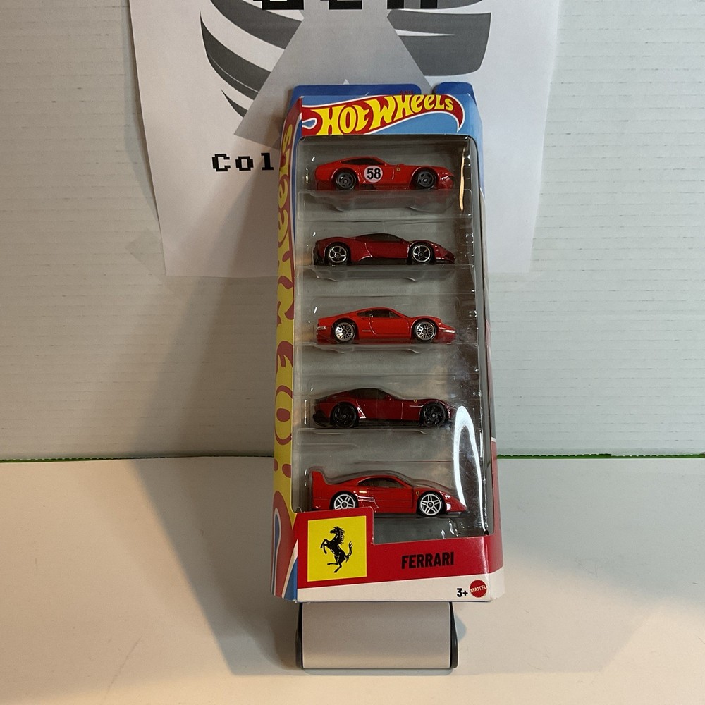 2026 Hot Wheels Ferrari Red 5-Pack F40, SF90, Dino, 368, 12Cilindri
