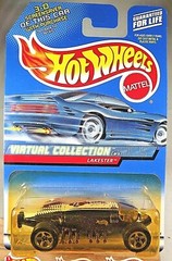 2000 Hot Wheels #168 Virtual Collection Cars LAKESTER Black-White w/Chrome 5 Sp